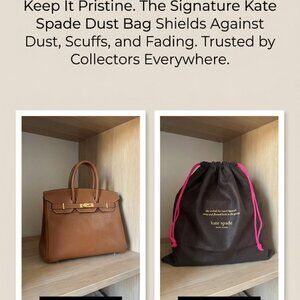 Kate Spade New York Dust Bag Black w/ Pink Drawstring Storage Cover